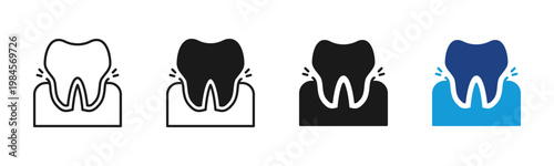 Gum Care icon set multiple style collection