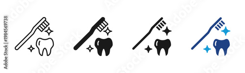 Oral Hygiene icon set multiple style collection