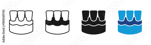 Healthy Gums icon set multiple style collection