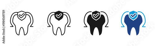 Enamel Protection icon set multiple style collection