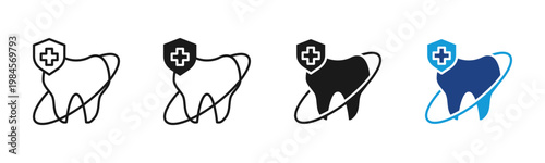 Cavity Prevention icon set multiple style collection