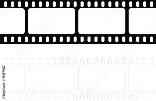 Film Strip Frame Vector – Cinema Reel Border, Movie Film Negative Template Minimal Illustration