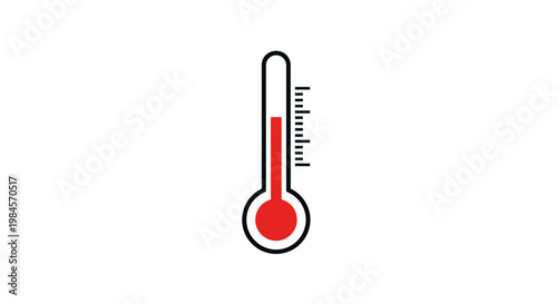 Illustration depicting a thermometer, indicating heat or temperature levels, on white backdrop