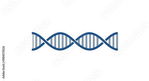 Illustration of a dna helix in blue against a white background for scientific concepts