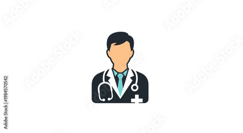Illustration of a doctor, symbol representing medical expertise and healthcare support