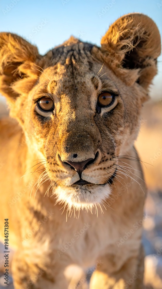 Fototapeta premium Lion Cub Close Up.