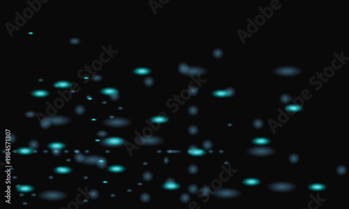 Abstract Blue Particle Background. glowing dots, futuristic tech, digital lights, bokeh effect