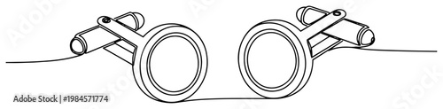 Men's cufflinks for shirt sleeves continuous one line drawing minimalist fashion accessory for wedding