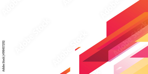 Abstract Geometric Background With Dynamic Diagonal Red, Pink And Orange Shapes For Modern Design