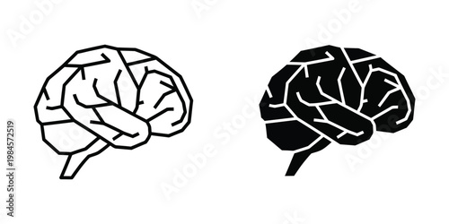 Contrast of a light and dark depiction of the human brain's hemispheres