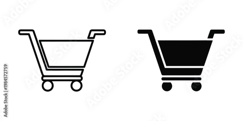 Comparison of empty and full shopping cart icons for visual representation
