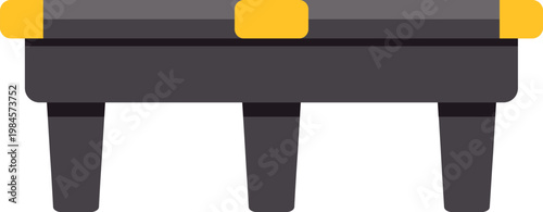 Simple graphic illustration of a trampoline for outdoor recreation and jumping fun