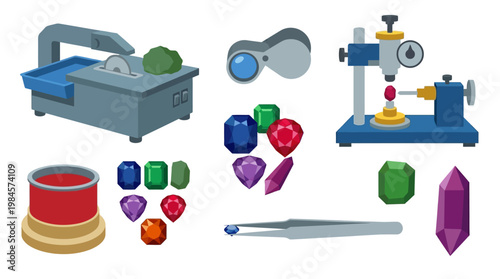 Jewelry making tools and colorful gemstones for crafting