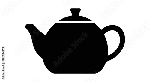 Black Teapot Silhouette Icon.