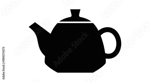 Black Teapot Silhouette Icon 1.