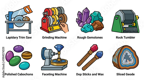 Lapidary equipment and gemstones for cutting polishing and faceting