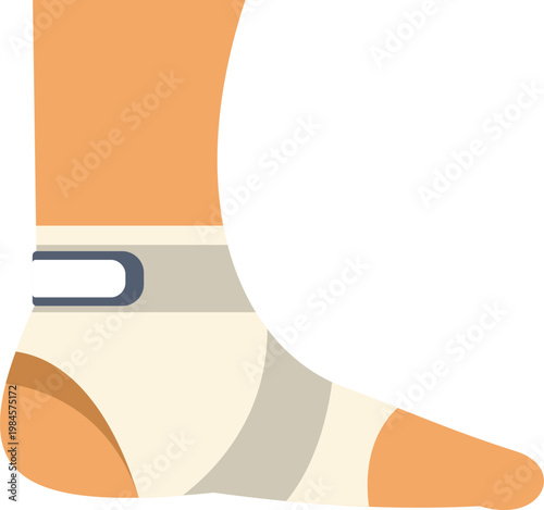 Foot wearing an ankle brace, representing medical support and recovery from injury