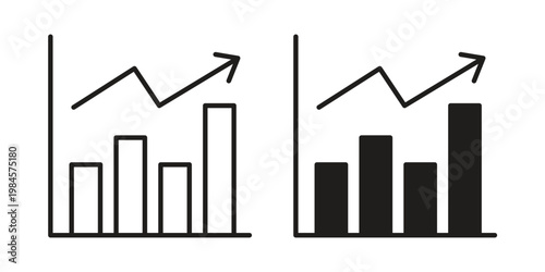 Chart histogram icon graphic vectors for website design