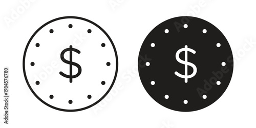 Coin icon graphic vectors for website design