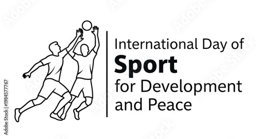 International day of sport for development and peace graphic with volleyball players