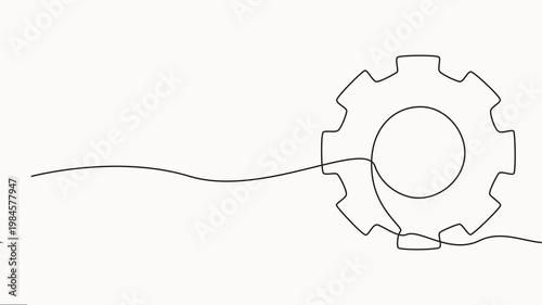 Animated self drawing of one continuous line draw Gears wheel technology concept video, Round wheel metal symbol company template for business teamwork concept. Dynamic single line draw.