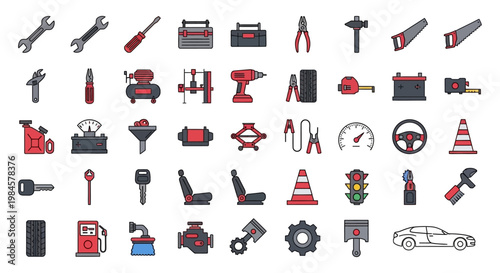 Collection of various automotive repair tools.