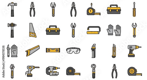 Collection of various hand tools.
