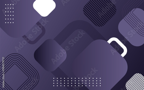 Abstract Geometric Shapes Background in Purple Tones.