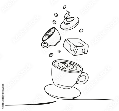 Caramel Macchiato Ingredients Flat Vector Dynamic Lo.... Generative AI