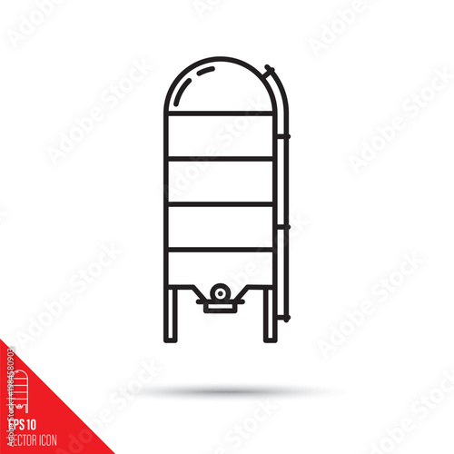 Silo vector  line icon. Animal feed and agriculture symbol.