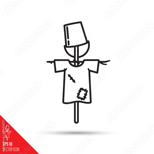 Scarecrow vector line icon. Agriculture and farming symbol.