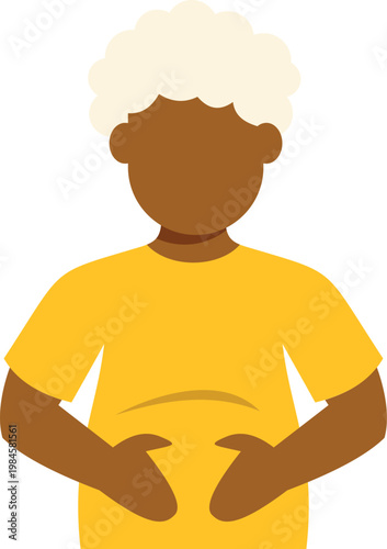 Senior african man experiencing stomach discomfort and digestion issues