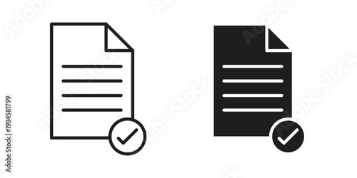 Document accept icon graphic vectors for website design