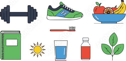 A person prepares for a healthy day with fitness and nutrition