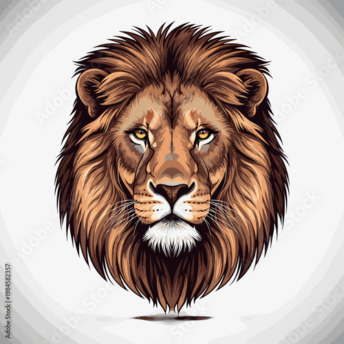 Majestic lion head with a powerful and intense gaze