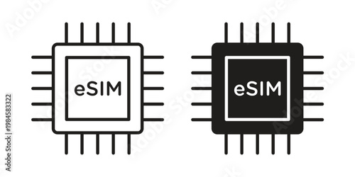 ESIM icon graphic vectors for website design