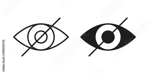 Eye crossed icon graphic vectors for website design