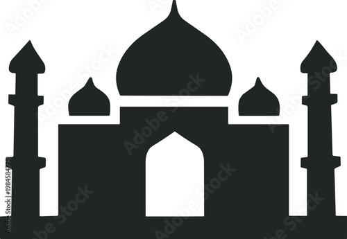 Taj Mahal Silhouette Icon