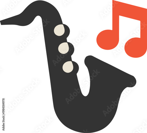 Saxophone Music Notes Icon