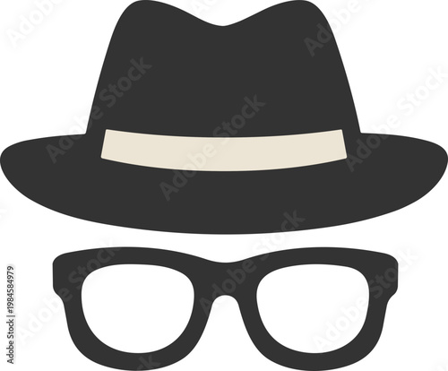 Spy Hat and Glasses Icon