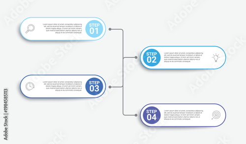 step-by-step process flowchart with numbered stages vector illustration