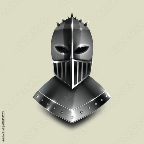 European medieval armor helmet icon for gaming and history vector