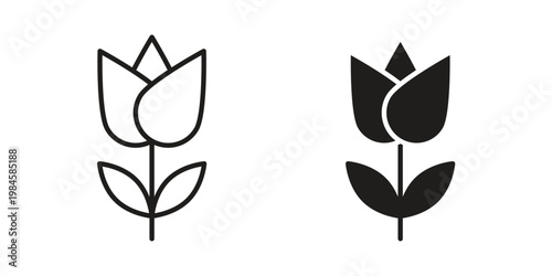 Flower tulip icon graphic vectors for website design