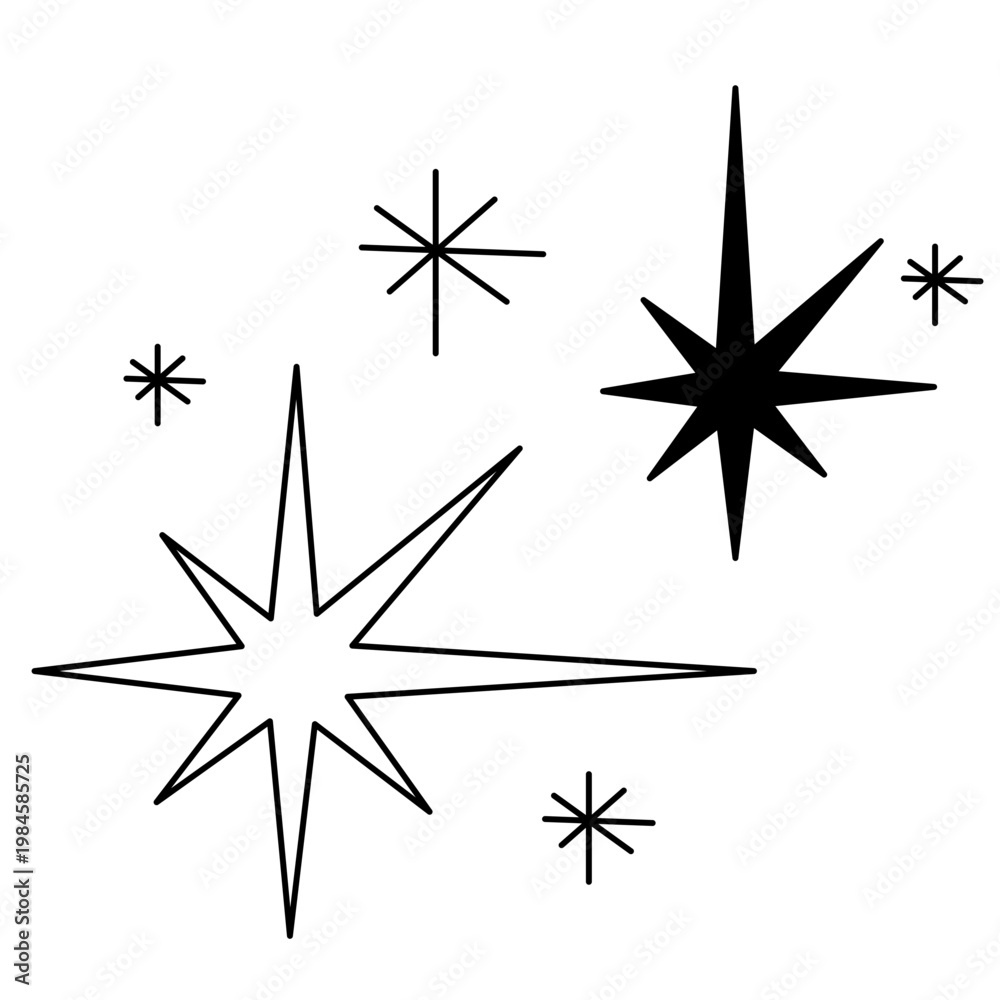 Fototapeta premium Sparkling Star Graphic Element – Glitter Twinkle Light Effect