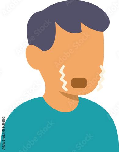 Unhappy person crying in emotional distress illustration