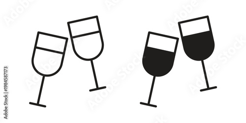 Glass-cheers icon graphic vectors for website design