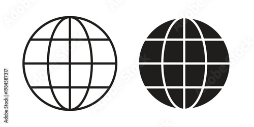 Globe icon graphic vectors for website design