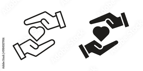 Hand holding heart icon graphic vectors for website design