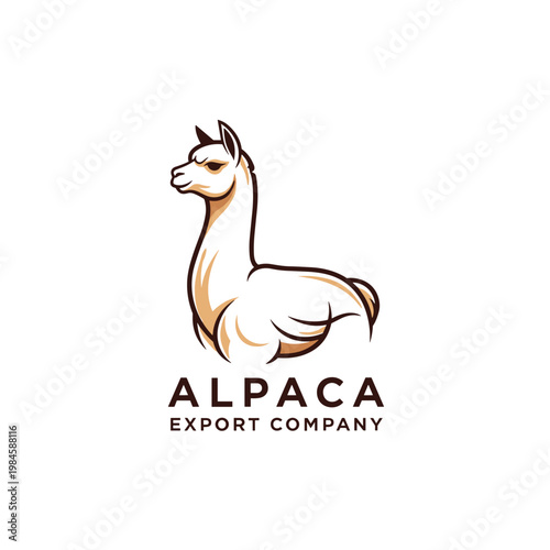 Stylized alpaca animal illustration looking left