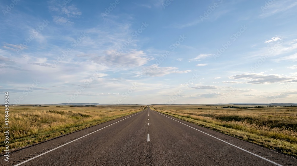 Fototapeta premium Road Perspective with Large Copy Space Sky